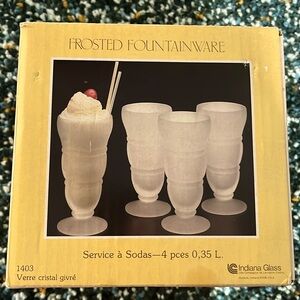 Frosted Fountainware 4 pc. 12oz soda set from Indiana Gladd